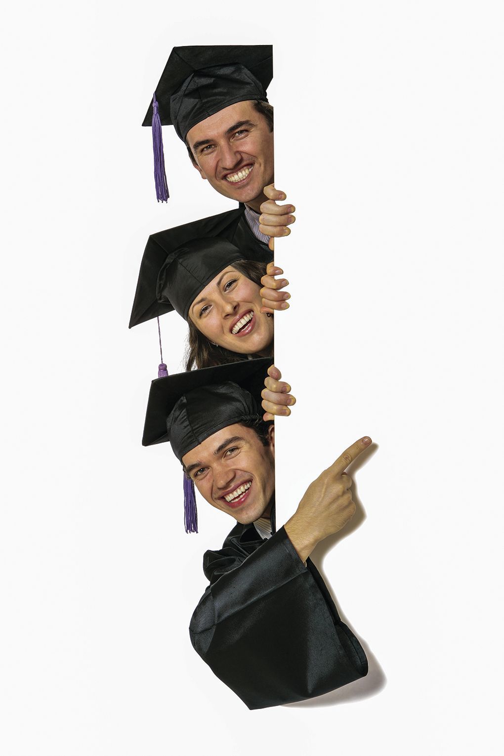 Graduation in the Age of COVID-19 - graduates peeking around the door